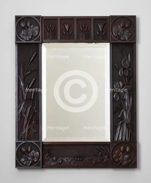 Framed mirror, about 1880. Creator: Emma Harter Sweetser.