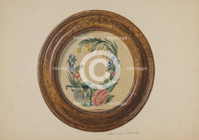 Framed Flower Painting, 1937. Creator: Clarence Secor.