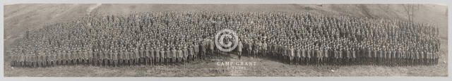 Framed panoramic photograph of Camp Grant officers, November 7, 1917. Creator: Unknown.