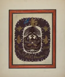 Framed Paper Cutting, c. 1938. Creator: Clyde L. Cheney