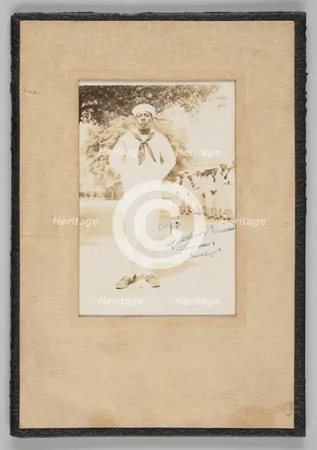 Framed photograph of an unidentified WWI sailor, 1917-1918. Creator: Unknown.