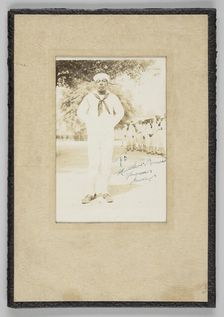 Framed photograph of an unidentified WWI sailor, 1917-1918. Creator: Unknown