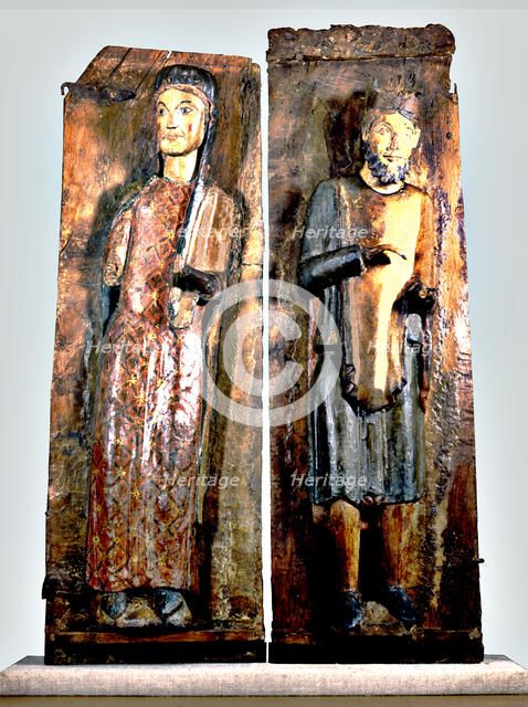 Frames of a polyptych with the Virgin of the Annunciation and a King of the Epiphany, from Sant M…