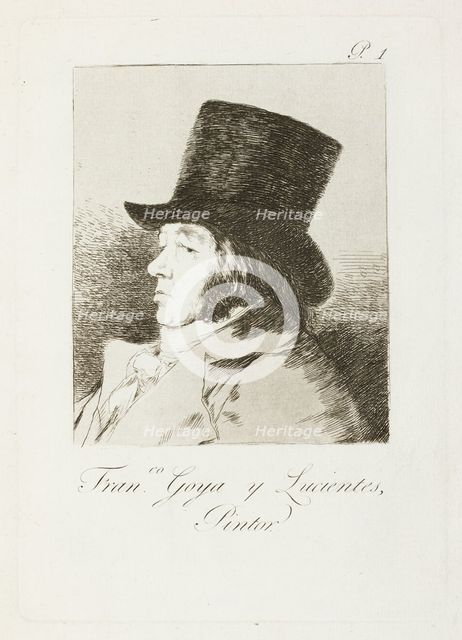 Fran.co  Goya y Lucientes, Pintor; Los Caprichos, pl.1, 1799. Creator: Francisco Goya.