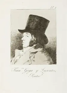 Fran.co Goya y Lucientes, Pintor; Los Caprichos, pl.1, 1799. Creator: Francisco Goya