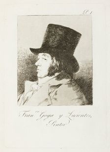 Fran.co Goya y Lucientes, Pintor; Los Caprichos, pl.1, 1799. Creator: Francisco Goya