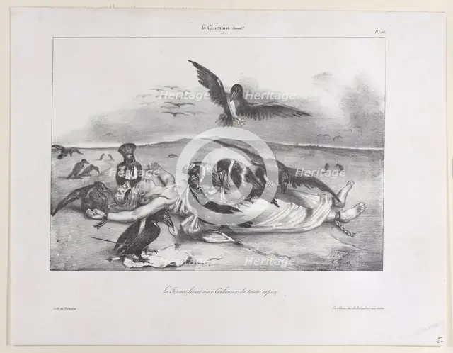 France Delivered to the Crows, 1831. Creator: Delaporte.
