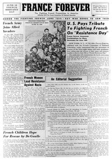 France Forever, newspaper, 18 June 1944