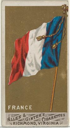 France, from Flags of All Nations, Series 1 (N9) for Allen & Ginter Cigarettes Brands, 1887. Creator: Allen & Ginter