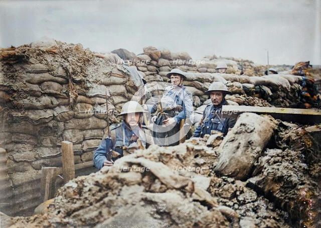 France - in a front line trench, 1917. Creator: Bain News Service.