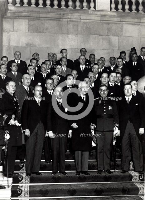Francesc Macia, President of the Generalitat de Catalonia, along with other political figures.