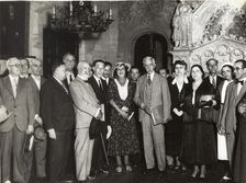 Francesc Macia, president of the Generalitat de Catalonia, together with the artist Apelles Mestr…