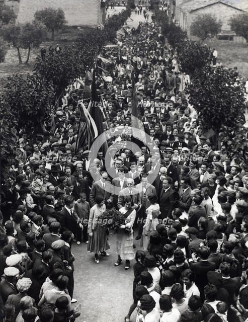 Francesc Macia, president of the Generalitat of Catalonia, chairing a mass event.