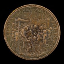 Francesco Approaching a City [reverse], c. 1488. Creator: Cristoforo Foppa