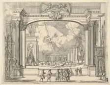 Francesco I d'Este Orders Fête Decorations, from L'Idea di un Principe ed Eroe Cristiano i..., 1659. Creator: Bartolomeo Fenice