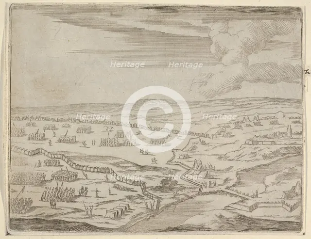 Francesco I d'Este Approches the Camp of the Enemy Under the Pretext of Battle, Although h..., 1659. Creator: Bartolomeo Fenice.