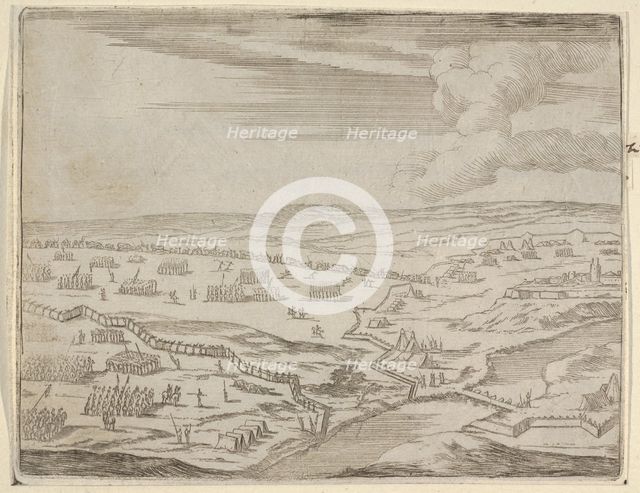 Francesco I d'Este Approches the Camp of the Enemy Under the Pretext of Battle, Although h..., 1659. Creator: Bartolomeo Fenice.