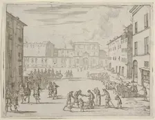 Francesco I d'Este Assists His Subjects with Great Generosity During the Great Famine of 1..., 1659. Creator: Bartolomeo Fenice