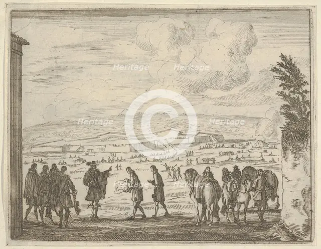 Francesco I d'Este Builds the Fortresses of Modena for the Security of his People, from L'..., 1659. Creator: Bartolomeo Fenice.