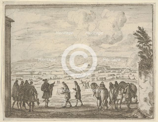 Francesco I d'Este Builds the Fortresses of Modena for the Security of his People, from L'..., 1659. Creator: Bartolomeo Fenice.