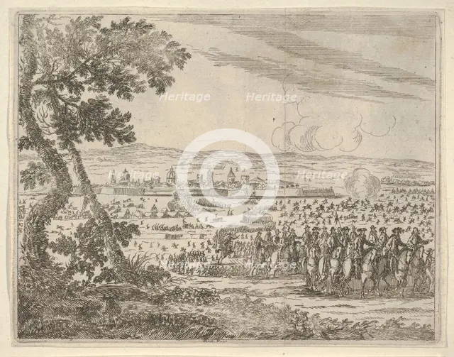 Francesco I d'Este Dissolved the Siege of Reggio, from L'Idea di un Principe ed Eroe Crist..., 1659. Creator: Bartolomeo Fenice.