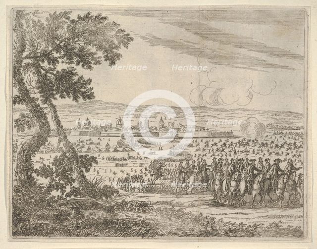 Francesco I d'Este Dissolved the Siege of Reggio, from L'Idea di un Principe ed Eroe Crist..., 1659. Creator: Bartolomeo Fenice.