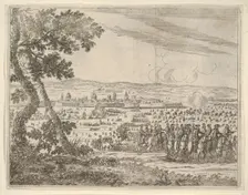 Francesco I d'Este Dissolved the Siege of Reggio, from L'Idea di un Principe ed Eroe Crist..., 1659. Creator: Bartolomeo Fenice