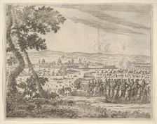 Francesco I d'Este Dissolved the Siege of Reggio, from L'Idea di un Principe ed Eroe Crist..., 1659. Creator: Bartolomeo Fenice