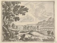 Francesco I d'Este Drives Troops Back Outside of Reggiano, from L'Idea di un Principe ed E..., 1659. Creator: Bartolomeo Fenice