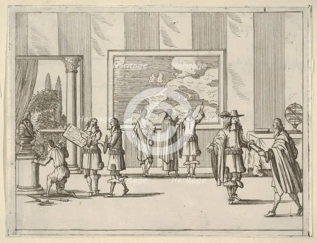 Francesco I d'Este Invites Foreign Scholars to Court, from L'Idea di un Principe ed Eroe C..., 1659. Creator: Bartolomeo Fenice.