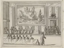Francesco I d'Este Presents Himself with Warmth and Humility with Representatives of the R..., 1659. Creator: Bartolomeo Fenice