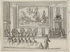 Francesco I d'Este Presents Himself with Warmth and Humility with Representatives of the R..., 1659. Creator: Bartolomeo Fenice