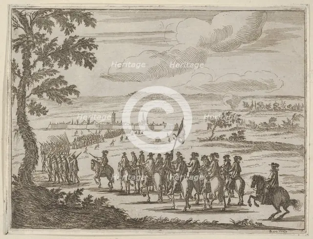 Francesco I d'Este Secures the Fort and the Land to Protect from the German Troops, from L..., 1659. Creator: Bartolomeo Fenice.