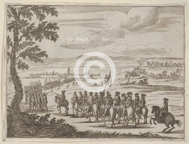 Francesco I d'Este Secures the Fort and the Land to Protect from the German Troops, from L..., 1659. Creator: Bartolomeo Fenice.