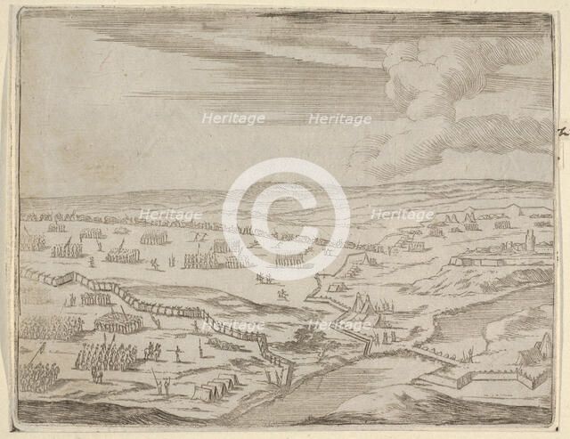 Francesco I d'Este Approches the Camp of the Enemy Under the Pretext of Battle, Although h..., 1659. Creator: Bartolomeo Fenice.