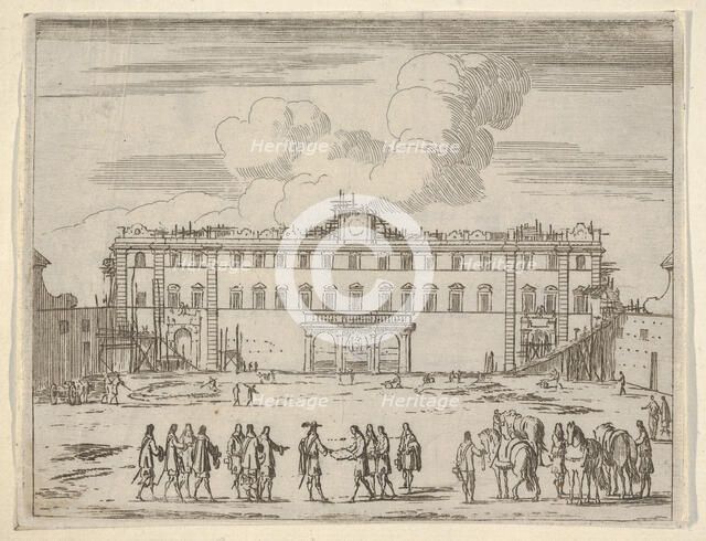 Francesco I d'Este Builds the Palazzo di Sassuolo, from L'Idea di un Principe ed Eroe Cris..., 1659. Creator: Bartolomeo Fenice.