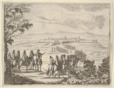 Francesco I d'Este Goes to Pinarola for the Security of his States, from L'Idea di un Prin..., 1659. Creator: Bartolomeo Fenice