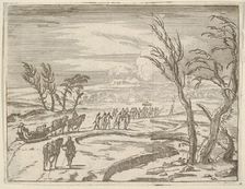 Francesco I d'Este, Despite his Discomfort, Displays his Piety While Traveling in the Snow..., 1659. Creator: Bartolomeo Fenice