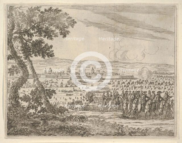 Francesco I d'Este Dissolved the Siege of Reggio, from L'Idea di un Principe ed Eroe Crist..., 1659. Creator: Bartolomeo Fenice.