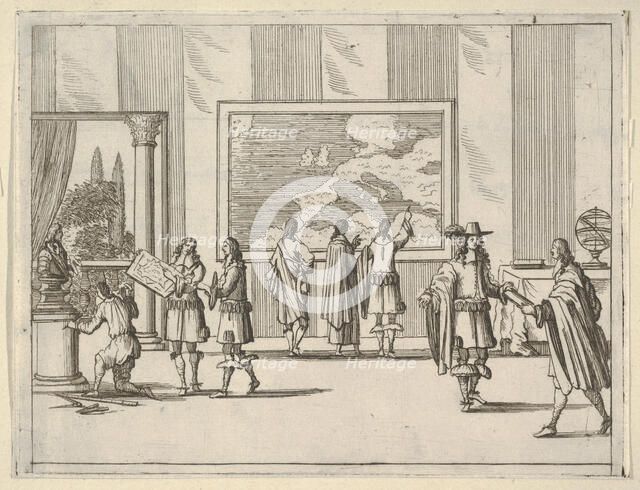 Francesco I d'Este Invites Foreign Scholars to Court, from L'Idea di un Principe ed Eroe C..., 1659. Creator: Bartolomeo Fenice.