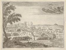 Francesco I d'Este Sets Out for the Siege of Cremona, Crosses the Trench Between Himself a..., 1659. Creator: Bartolomeo Fenice