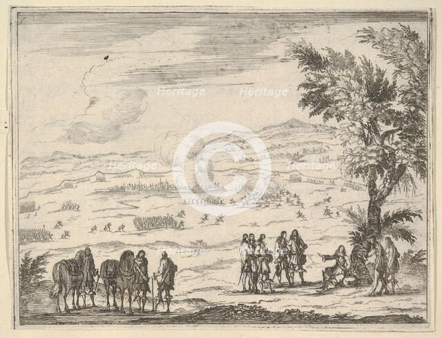 Francesco I d'Este, Suffering the Pain of his Injuries, Continues to Take Charge for the S..., 1659. Creator: Bartolomeo Fenice.