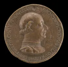 Francesco I Sforza, 1401-1466, 4th Duke of Milan 1450 [obverse], 1456. Creator: Gianfrancesco Enzola