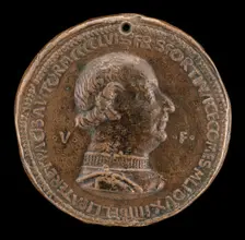 Francesco I Sforza, 1401-1466, 4th Duke of Milan 1450 [obverse], 1459. Creator: Gianfrancesco Enzola