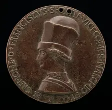 Francesco I Sforza, 1401-1466, 4th Duke of Milan 1450 [obverse], c. 1441. Creator: Pisanello