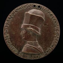 Francesco I Sforza, 1401-1466, 4th Duke of Milan 1450 [obverse], c. 1441. Creator: Pisanello
