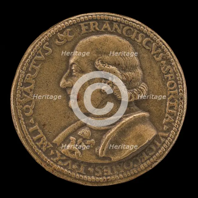 Francesco I Sforza, 1401-1466, 4th Duke of Milan 1450 [obverse], c. 1488. Creator: Cristoforo Foppa.