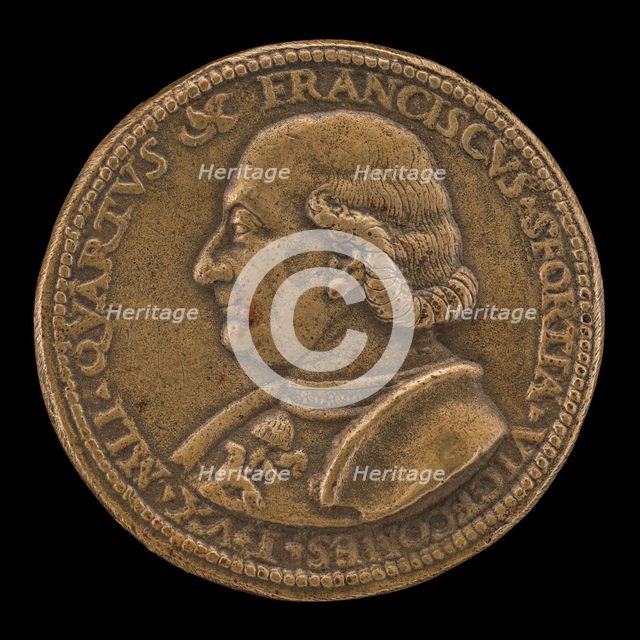 Francesco I Sforza, 1401-1466, 4th Duke of Milan 1450 [obverse], c. 1488. Creator: Cristoforo Foppa.
