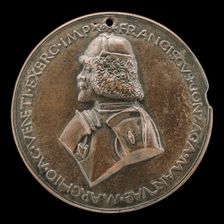 Francesco II Gonzaga, 1466-1519, 4th Marquess of Mantua 1484 [obverse], c. 1495. Creator: Sperandio Savelli