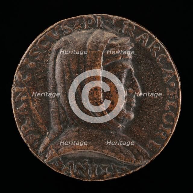 Francesco Petrarca of Arezzo, 1304-1374, Poet [obverse], c. 1500. Creator: Unknown.